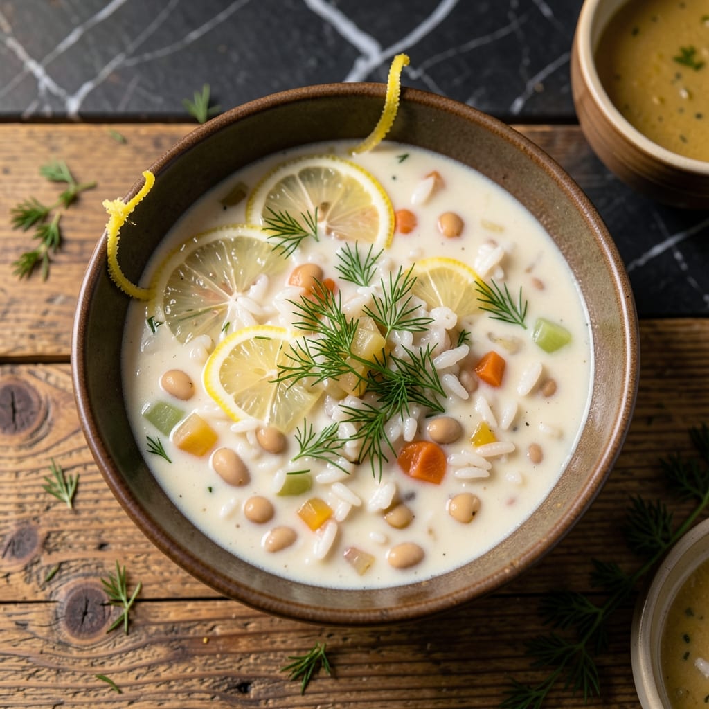 White Bean Rice and Dill Soup Recipe: Lemon-Kissed Mediterranean Bowl