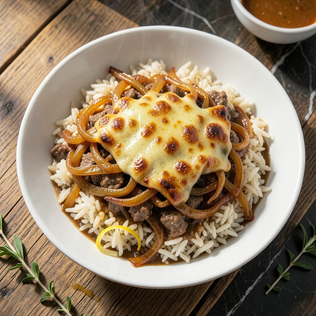 Onion Rice Recipe With French Onion Soup: Cheesy Caramelized Depth in Every Bite Onion Rice Recipe With French Onion Soup: Cheesy Caramelized Depth in Every Bite