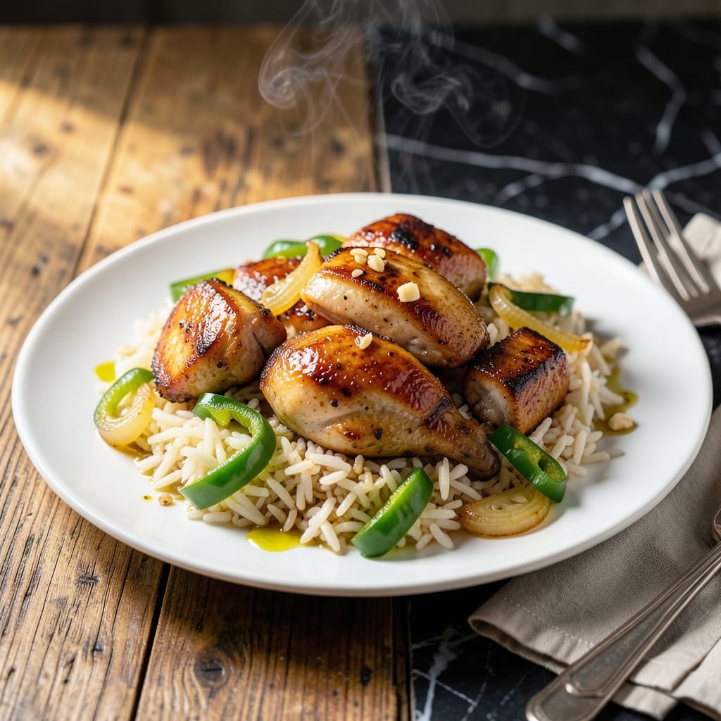 Chicken Green Pepper Onion Rice Recipe: One-Pot Weeknight Savory Feast
