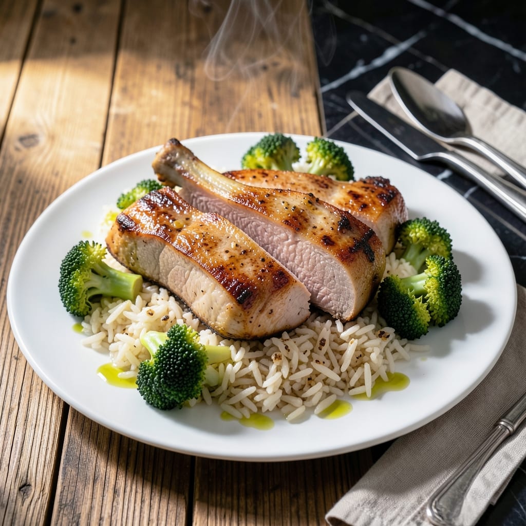 Pork Chops Rice Broccoli Recipe: Sheet Pan Weeknight Feast Pork Chops Rice Broccoli Recipe: Sheet Pan Weeknight Feast