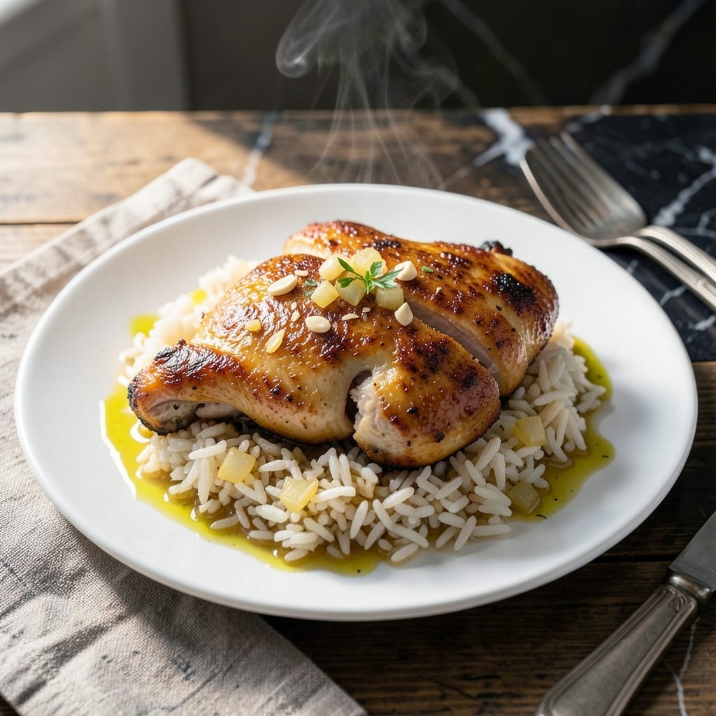 Pan Fried Chicken and Rice Recipe: Golden Crust Over Fluffy Grains