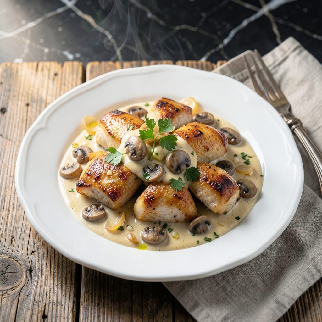 Chicken Fricasee Recipe: French-Style Creamy Stew With Mushrooms