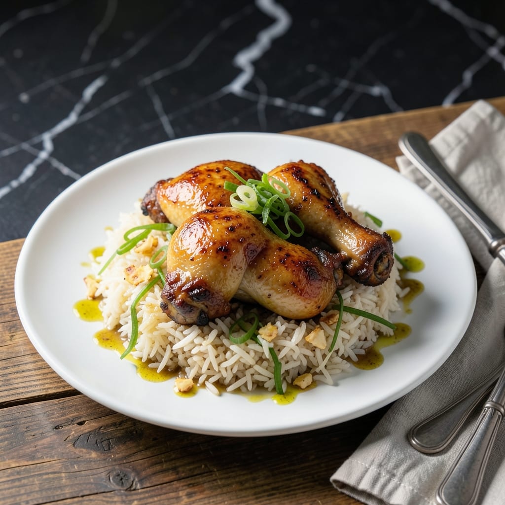 Roasted Hainan Chicken Rice Recipe: Fragrant Basmati With Poached Chicken