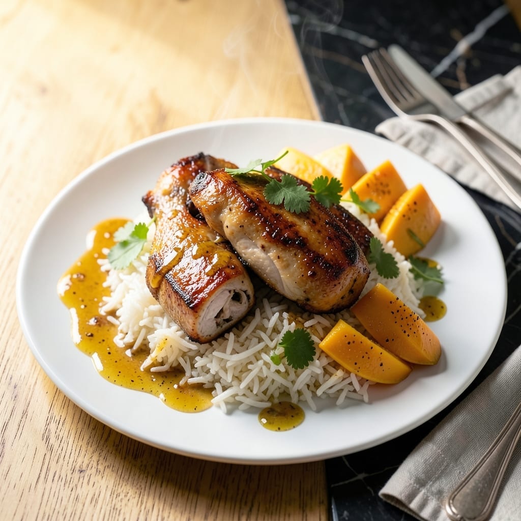 Mango Chicken With Coconut Rice Recipe: Tropical Sweetness Meets Creamy Grains