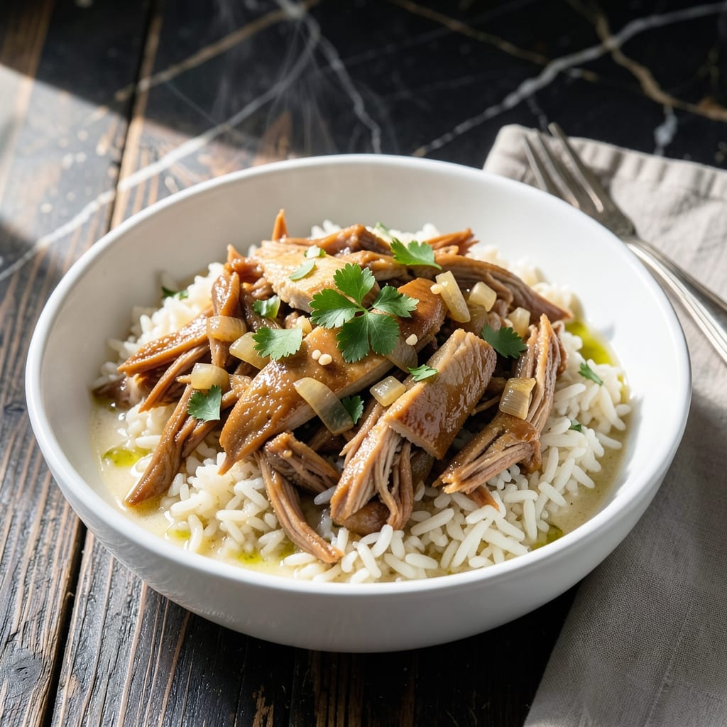 Shredded Chicken and Rice Crockpot Recipe: Set-It-and-Forget-It Meal