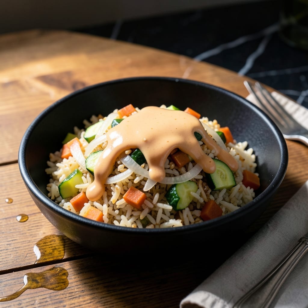 Hibachi Fried Rice Recipe With Yum Yum Sauce: Wok-Seared Umami With Creamy Drizzle Hibachi Fried Rice Recipe With Yum Yum Sauce: Wok-Seared Umami With Creamy Drizzle