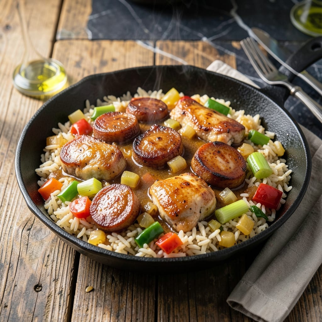 Rice Chicken and Sausage Jambalaya Recipe: Smoky Louisiana One-Pot Classic