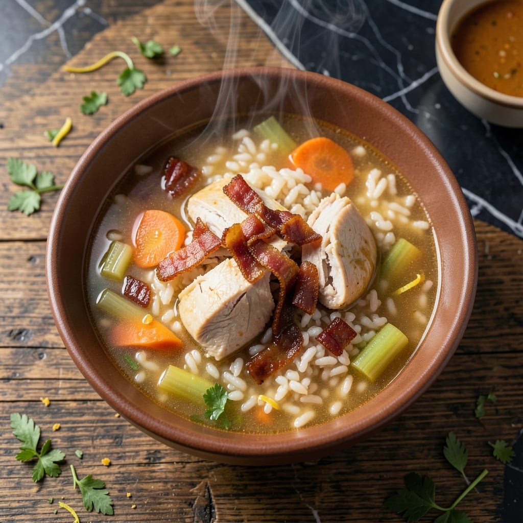Chicken Bacon Rice Soup Recipe: Smoky One-Bowl Comfort