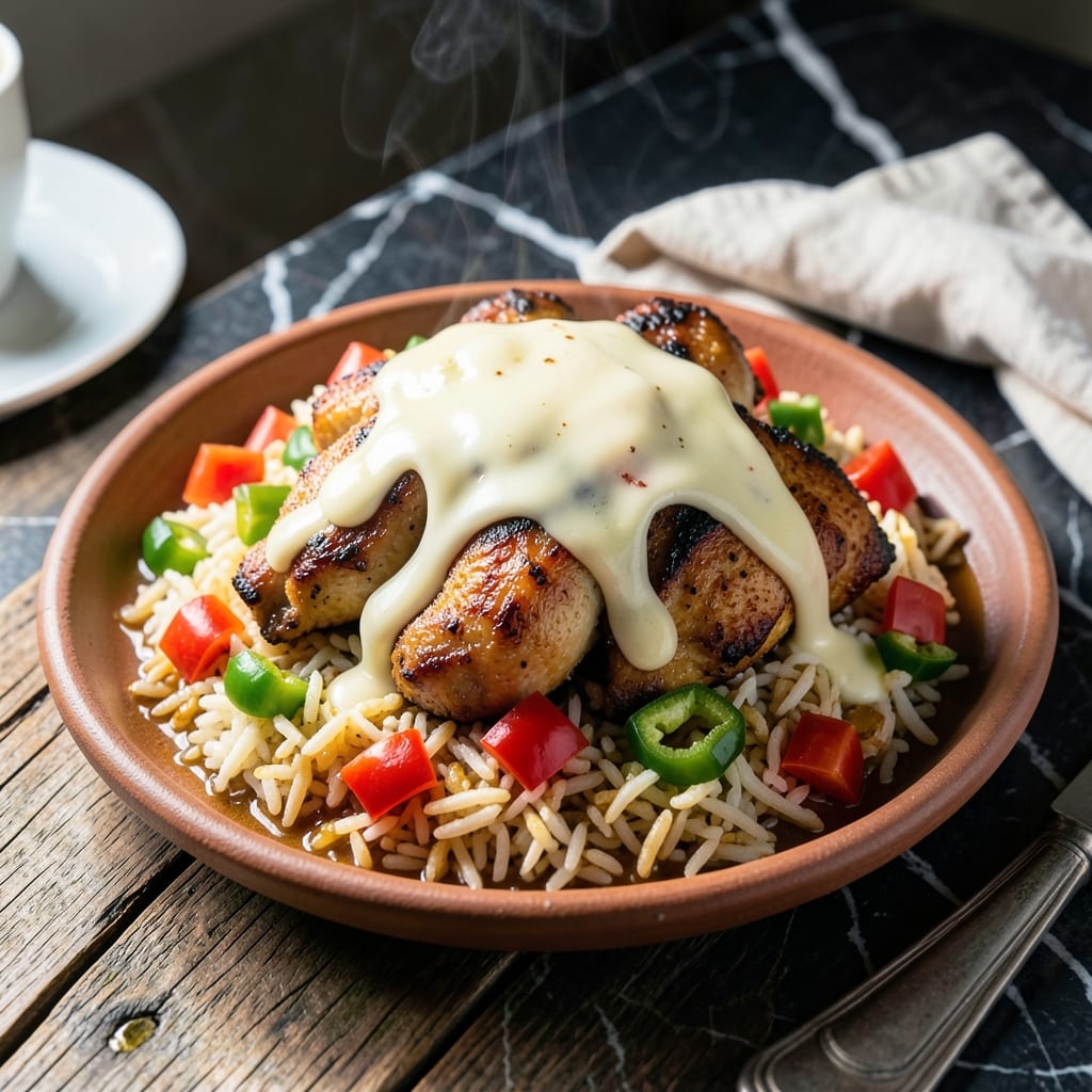 Mexican Chicken Rice and White Cheese Recipe: Zesty One-Pot Fiesta with Melted Queso