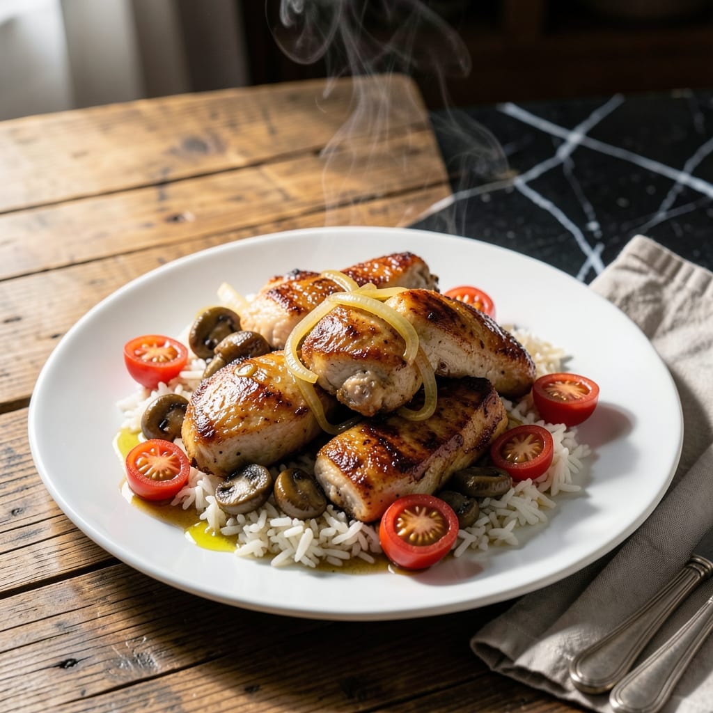 Chicken Mushroom Tomato Rice Recipe: Savory One-Pot Meal