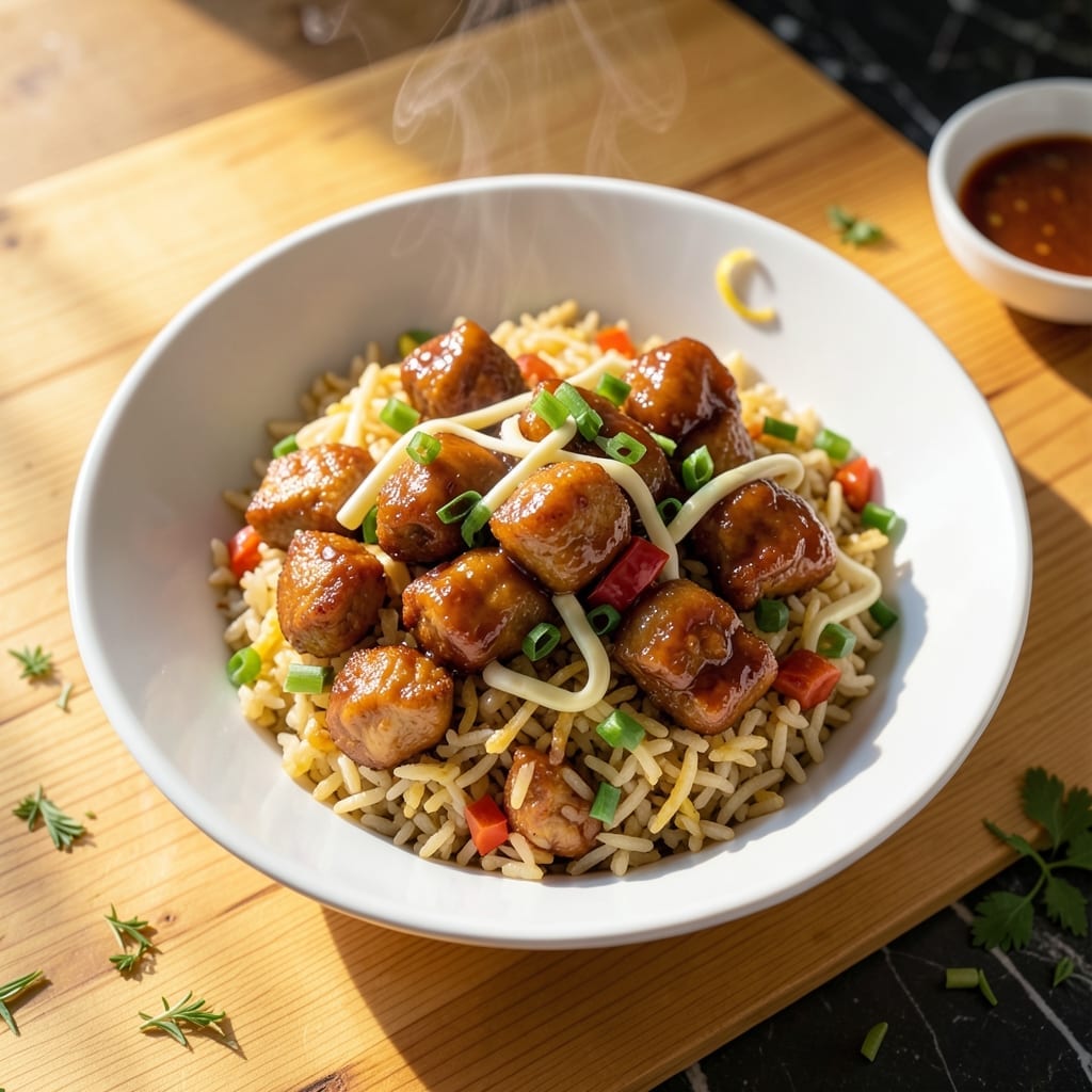 Egg Fried Rice and Sweet and Sour Chicken Recipe: Wok-Seared Asian Takeout Duo