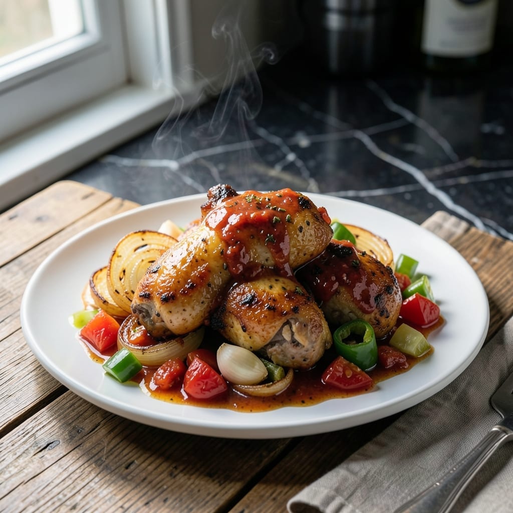 Chicken Piquant Recipe: Spicy Tomato Sauce With Tender Chicken