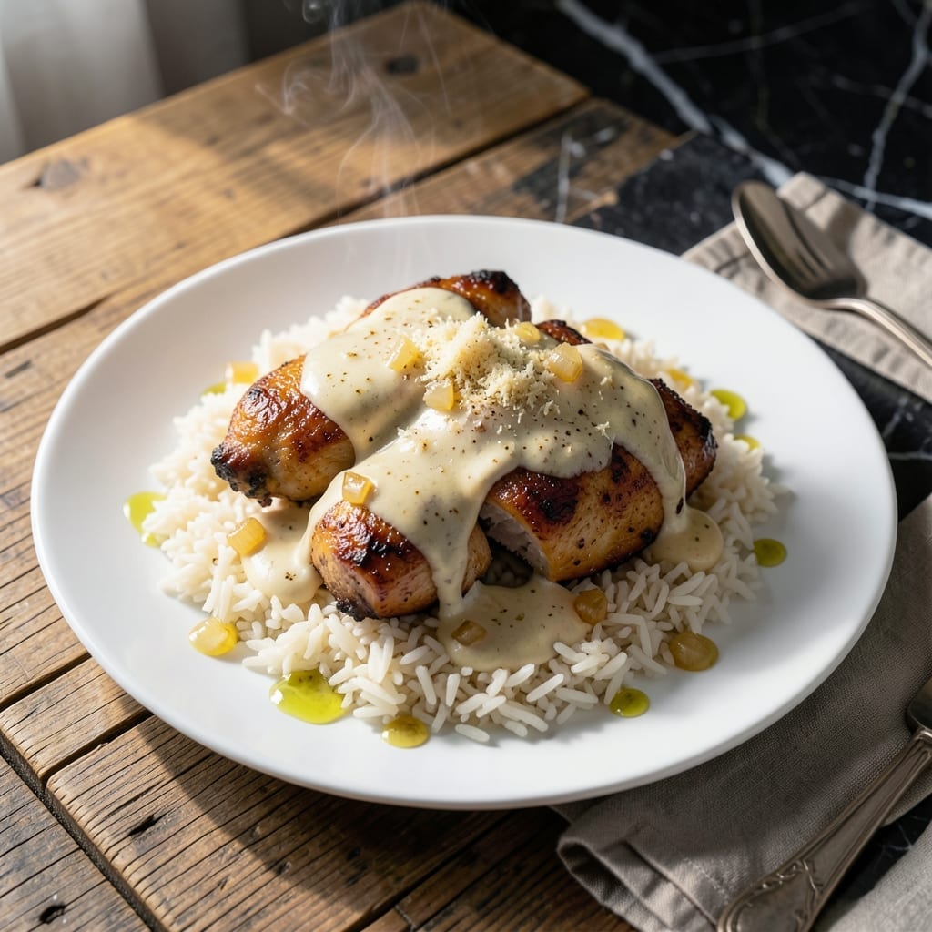 Creamy Parmesan Chicken And Rice Recipe: One-Pot Golden Indulgence