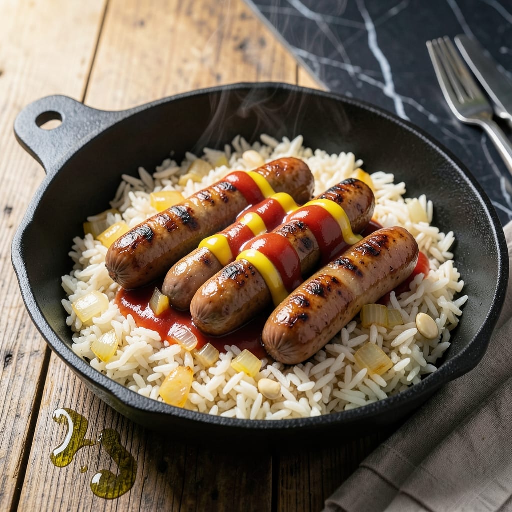 Hot Dogs And Rice Recipe: Smoky Sausage Meets Buttery Grains