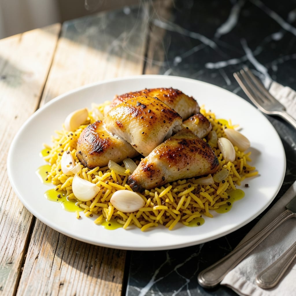 Chicken Turmeric Rice Recipe: Golden Fragrant Grains in One Pot
