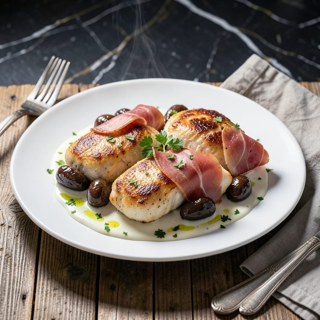 Chicken Lombardy Recipe: Prosciutto-Wrapped With Creamy Mushroom Sauce Chicken Lombardy Recipe: Prosciutto-Wrapped With Creamy Mushroom Sauce