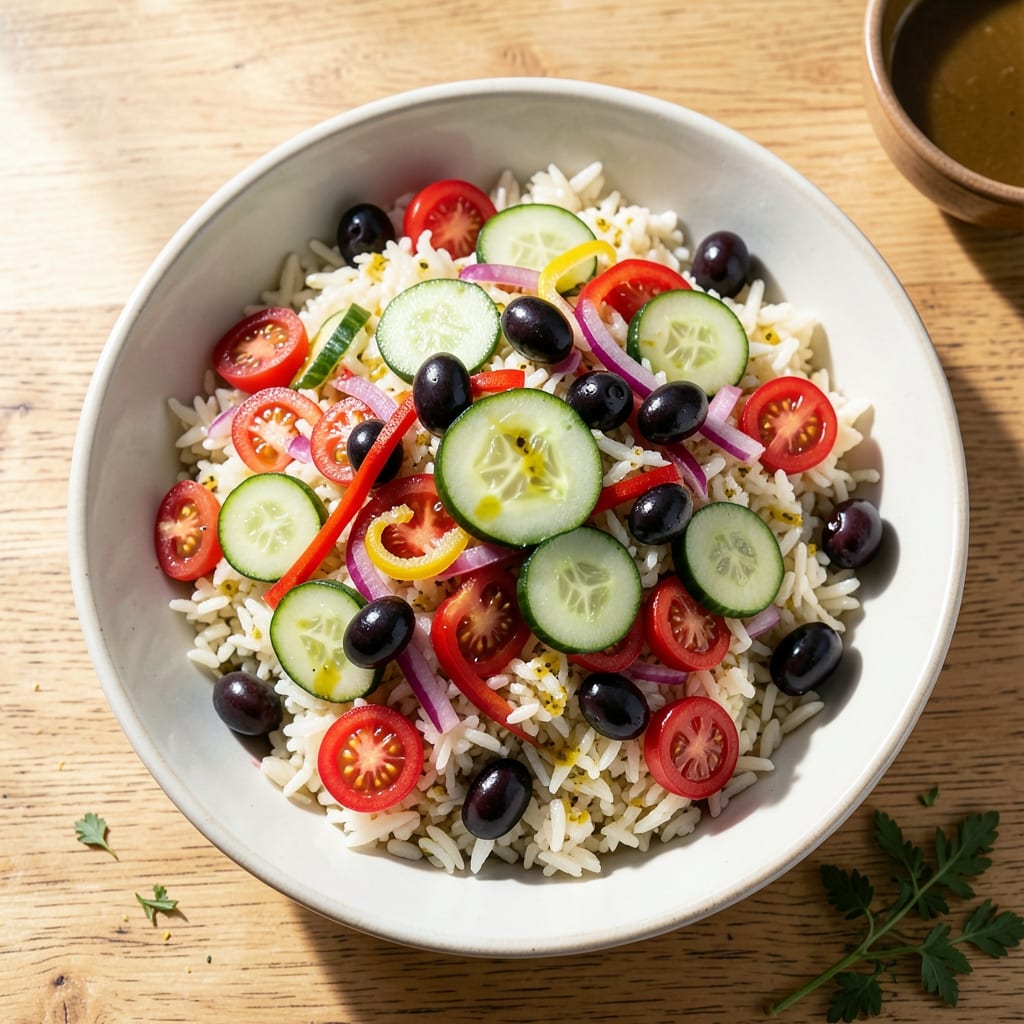 Gluten Free Rice Salad Recipe: Mediterranean Freshness in Every Bite