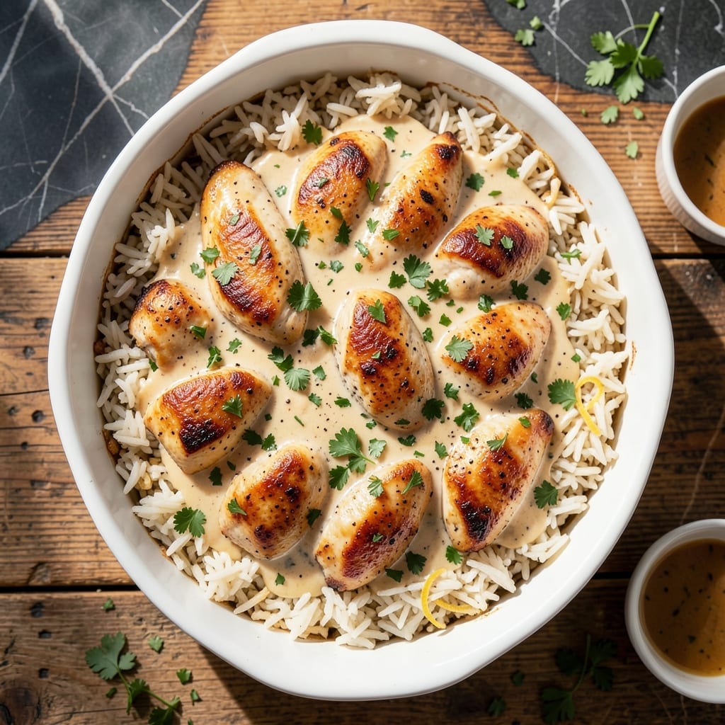 Chicken and Rice Casserole Recipe No Canned Soup: Homemade Creamy Base with Tender Bites