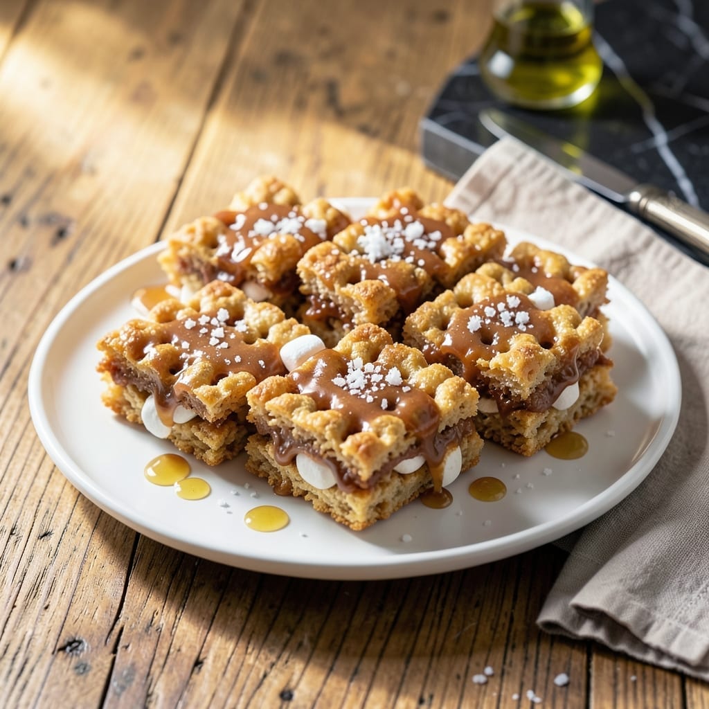 Gourmet Rice Krispy Treats Recipe: Buttery Crunch with Sea Salt Finish