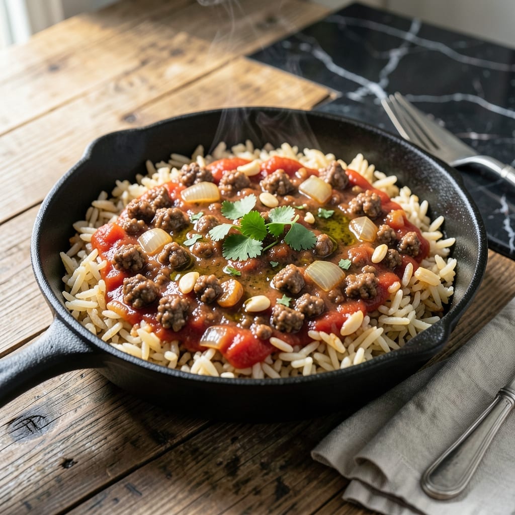 Spanish Rice Recipe With Ground Beef And Tomato Sauce: One-Pot Savory Tradition Spanish Rice Recipe With Ground Beef And Tomato Sauce: One-Pot Savory Tradition