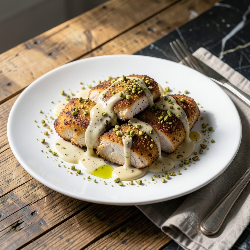 Pistachio Chicken Recipe: Nutty Crust with Herbed Pan Sauce