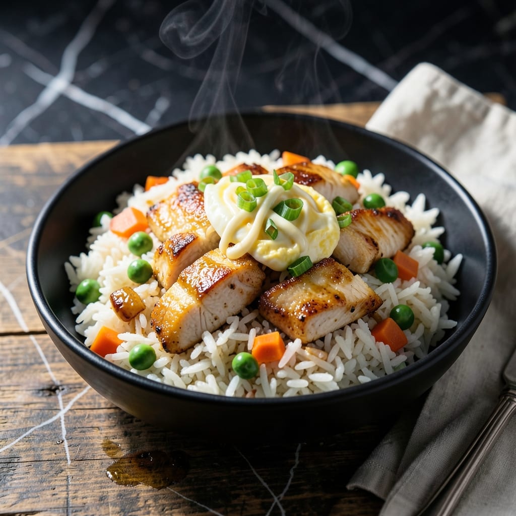 Chicken Fried Rice Recipe With White Rice: Quick Wok-Charred Umami with Peas and Carrots