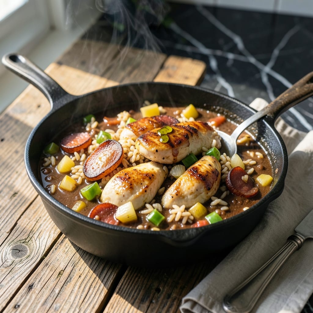 Chicken and Rice Gumbo Recipe: Dark Roux Depth With Andouille Sausage