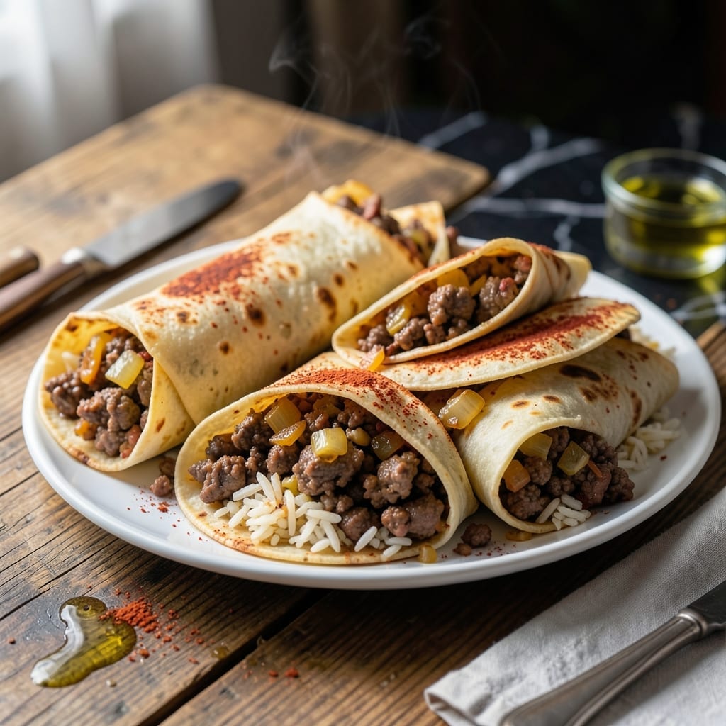 Ground Beef and Rice Burrito Recipe: Spiced Filling Wrapped in Warm Tortillas Ground Beef and Rice Burrito Recipe: Spiced Filling Wrapped in Warm Tortillas