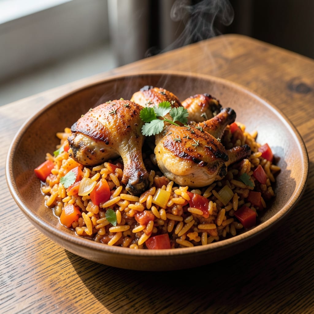 Jollof Rice and Chicken: West African One-Pot Feast