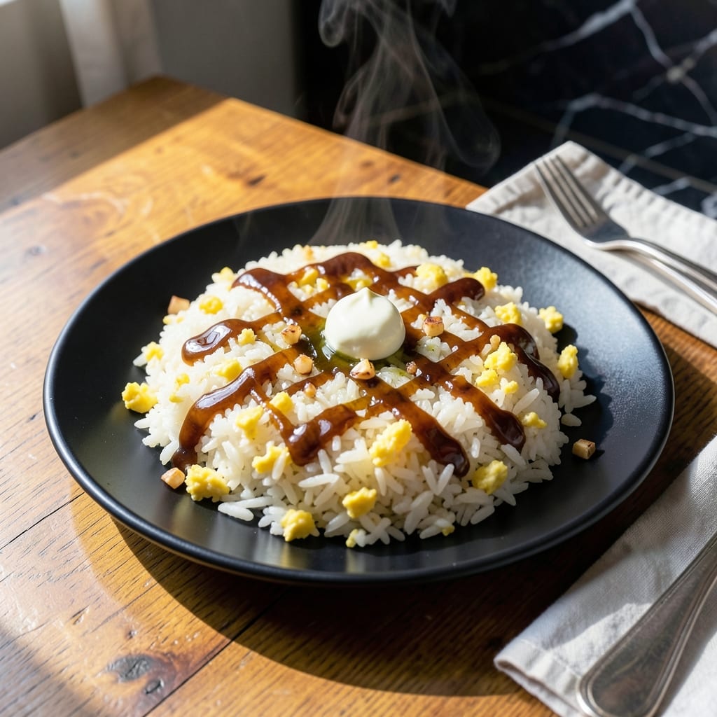 Hibachi Grill Rice Recipe: Buttery Egg-Flecked Golden Grains