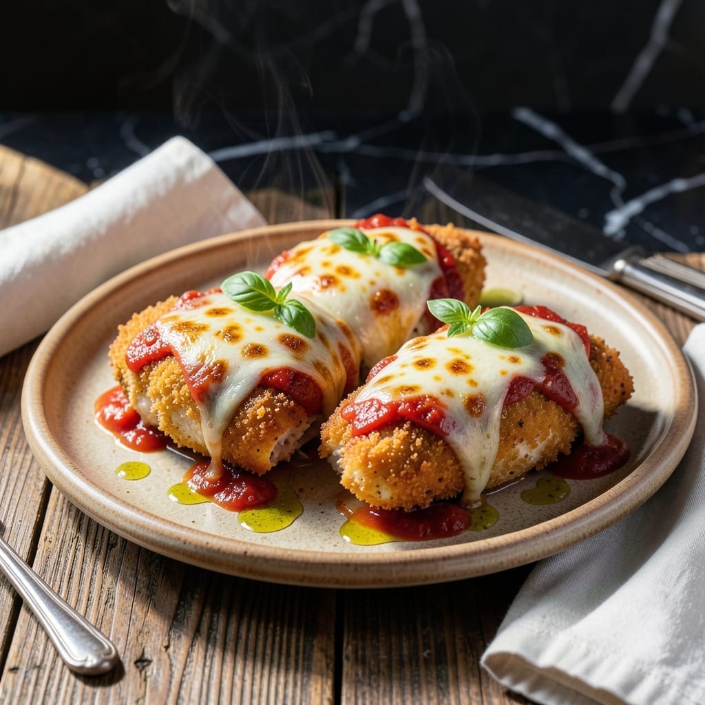 Chicken Parmigiana Recipe For 2: Baked With Melty Cheese and Crispy Breading
