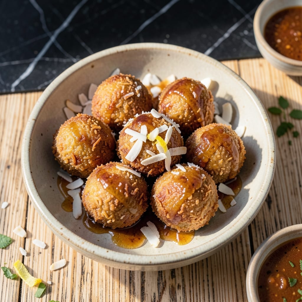 Fried Sticky Rice Balls Recipe: Crispy Shells With Gooey Coconut Centers