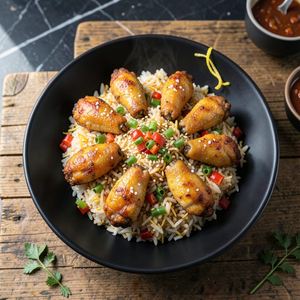 Chicken Wings and Fried Rice Recipe: Crispy-Tender Bites With Wok-Charred Grains