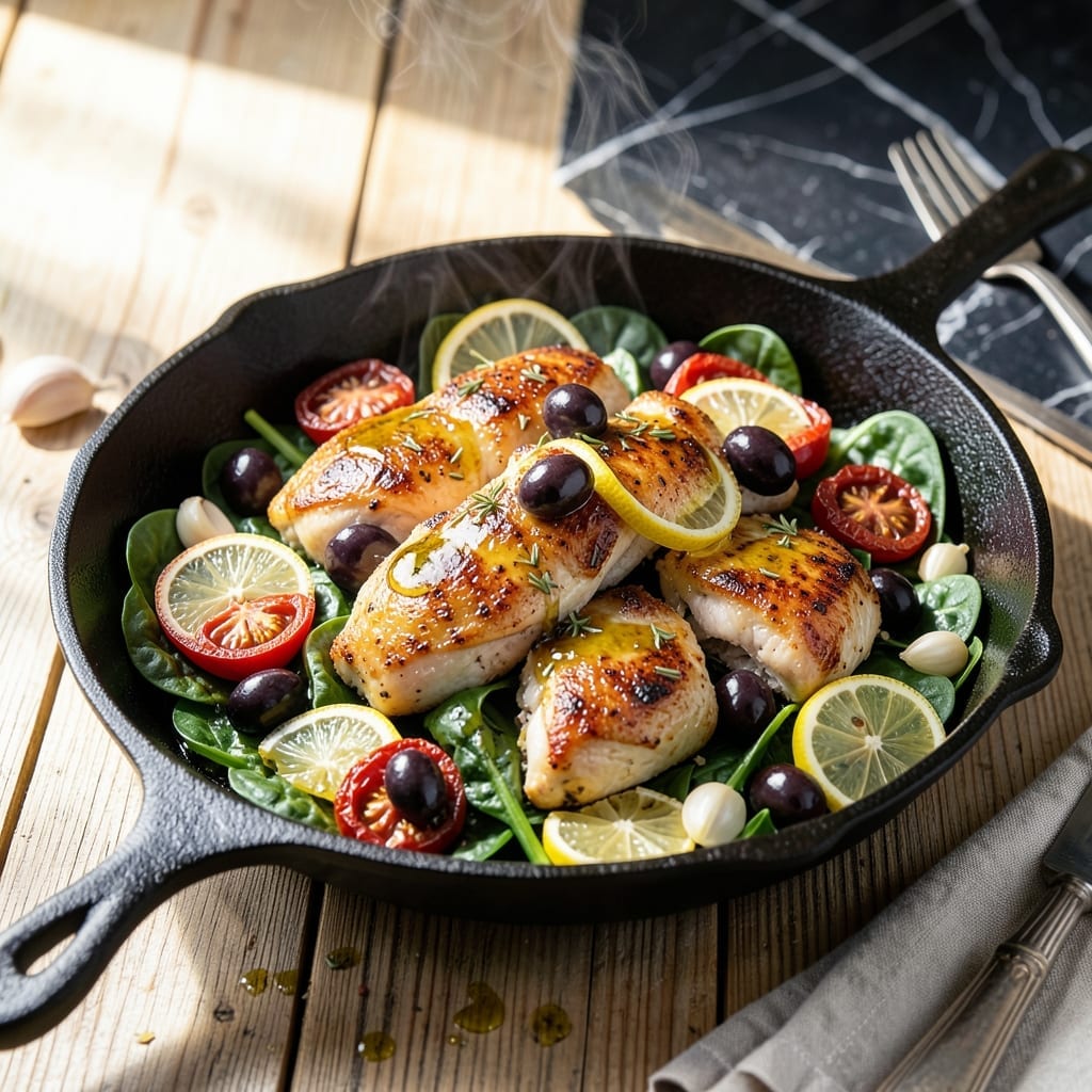 Mediterranean Chicken Skillet Recipe: One-Pan Sun-Dried Tomato and Olive Delight Mediterranean Chicken Skillet Recipe: One-Pan Sun-Dried Tomato and Olive Delight