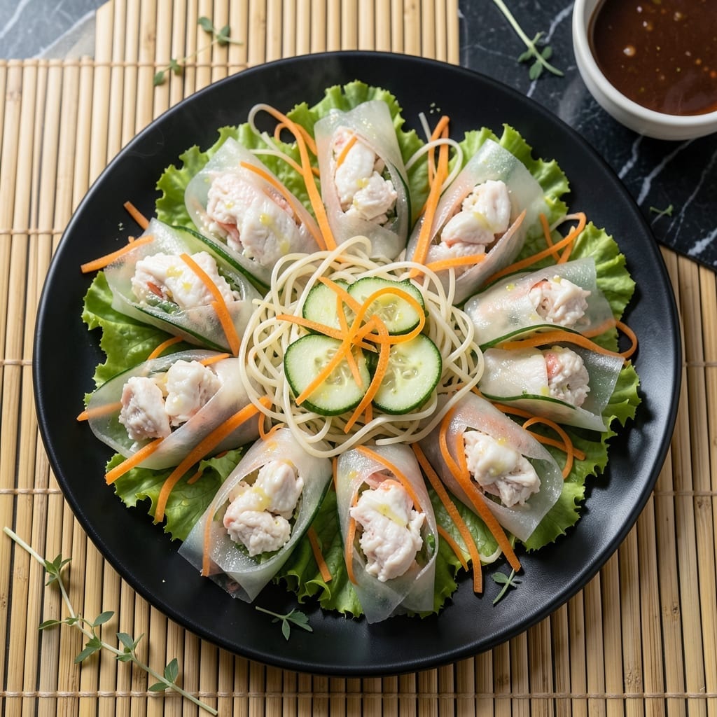 Rice Paper Crab Salad Roll Recipe: Fresh Vietnamese Crunch Rice Paper Crab Salad Roll Recipe: Fresh Vietnamese Crunch