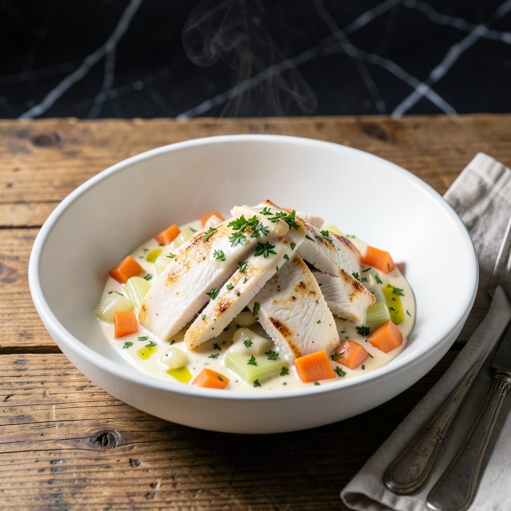 Cream of Chicken and Herbs Recipe: Velvety Broth with Fresh Garden Notes Cream of Chicken and Herbs Recipe: Velvety Broth with Fresh Garden Notes
