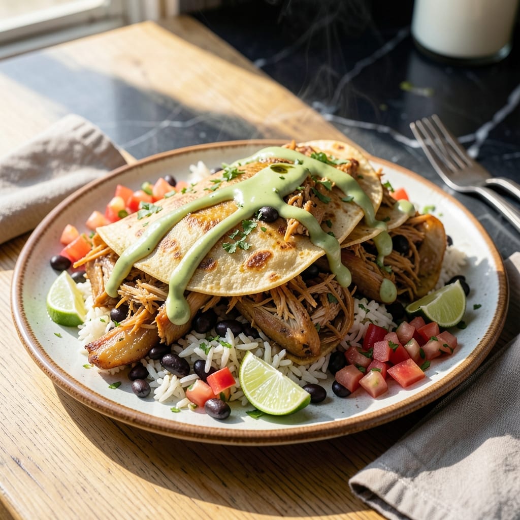 Mexican Chicken Rice and Bean Burrito Recipe: Spiced Filling in a Flour Tortilla