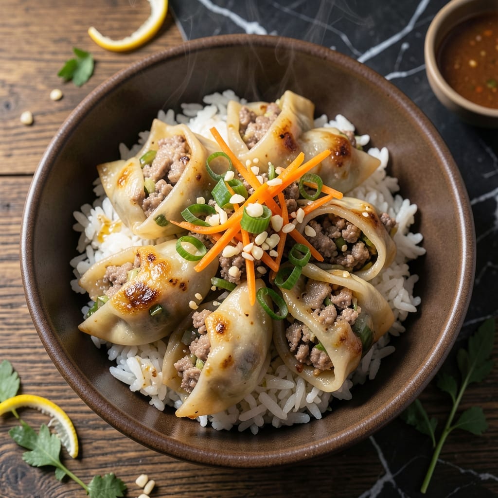 Mandu Rice Recipe: Korean Dumplings With Fragrant Sticky Grains