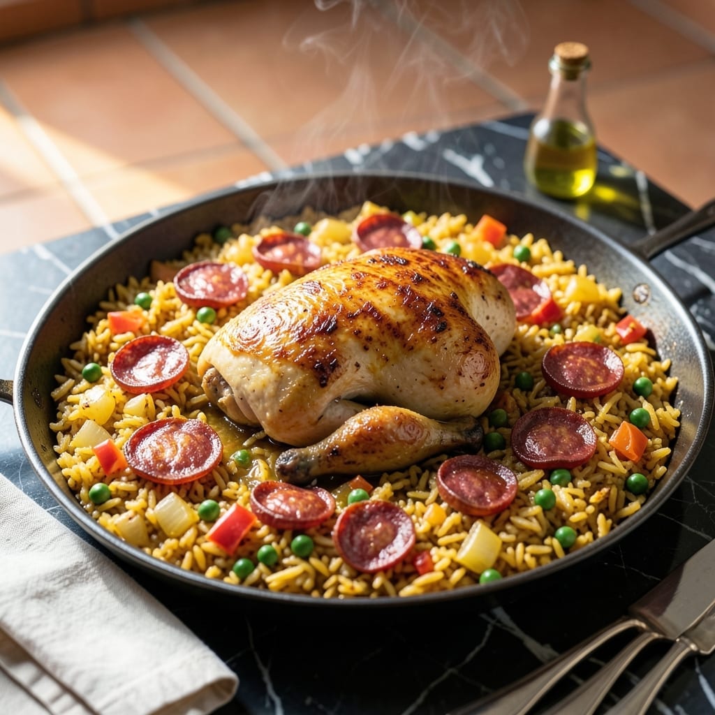 Chicken and Chorizo Paella Recipe: Saffron-Infused Spanish Feast Chicken and Chorizo Paella Recipe: Saffron-Infused Spanish Feast