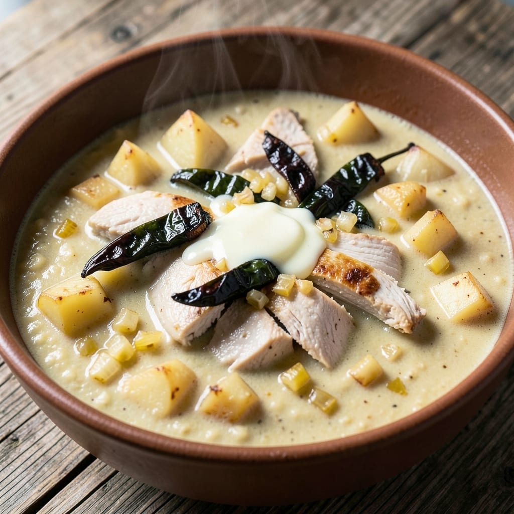 Poblano Chicken Chowder Recipe Canyon Cafe: Southwestern Creamy Heat Poblano Chicken Chowder Recipe Canyon Cafe: Southwestern Creamy Heat
