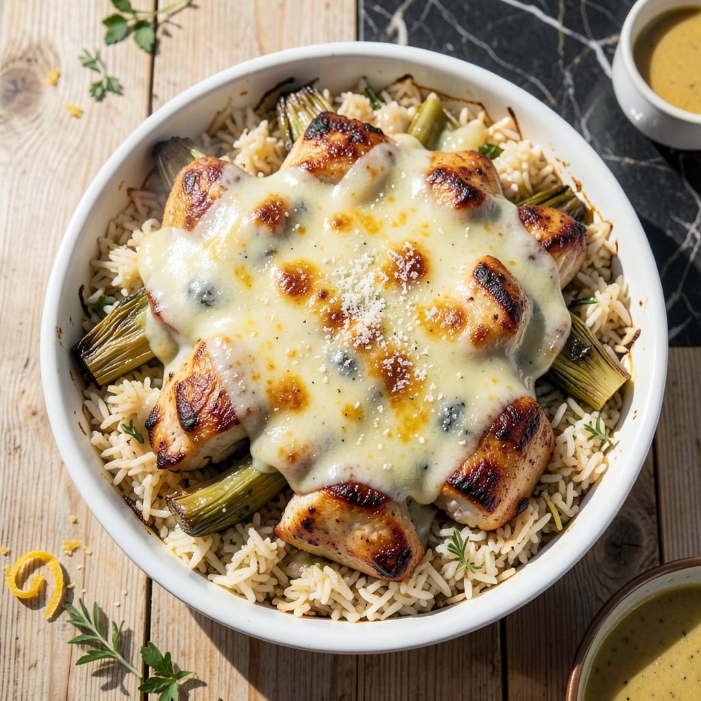 Chicken Artichoke Rice Casserole Recipe: Baked Layers of Mediterranean Flavor