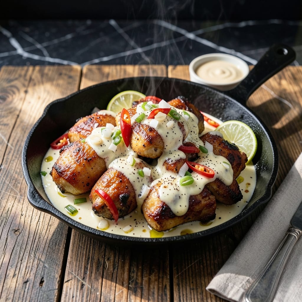Chicken Sisig With Mayo Recipe: Filipino Sizzling Plate with Creamy Twist