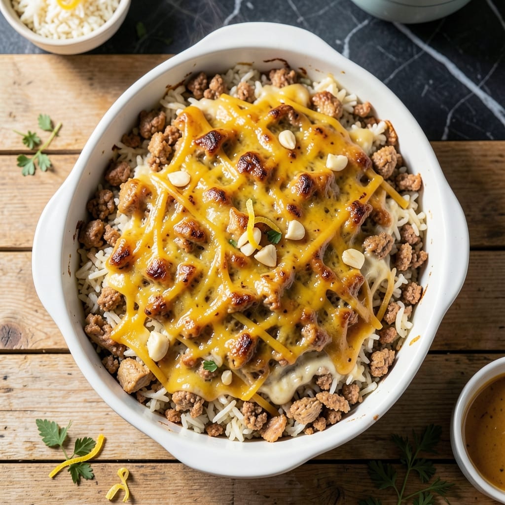 Ground Chicken and Rice Casserole Recipe: Baked Cheesy Comfort With Simple Ingredients Ground Chicken and Rice Casserole Recipe: Baked Cheesy Comfort With Simple Ingredients