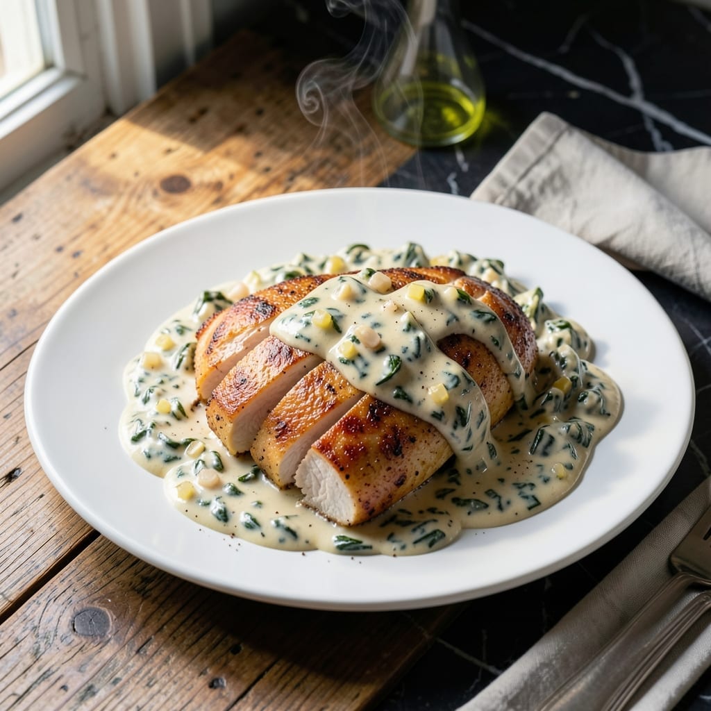 Chicken and Creamed Spinach Recipe: Rich and Velvety One-Pan Meal Chicken and Creamed Spinach Recipe: Rich and Velvety One-Pan Meal