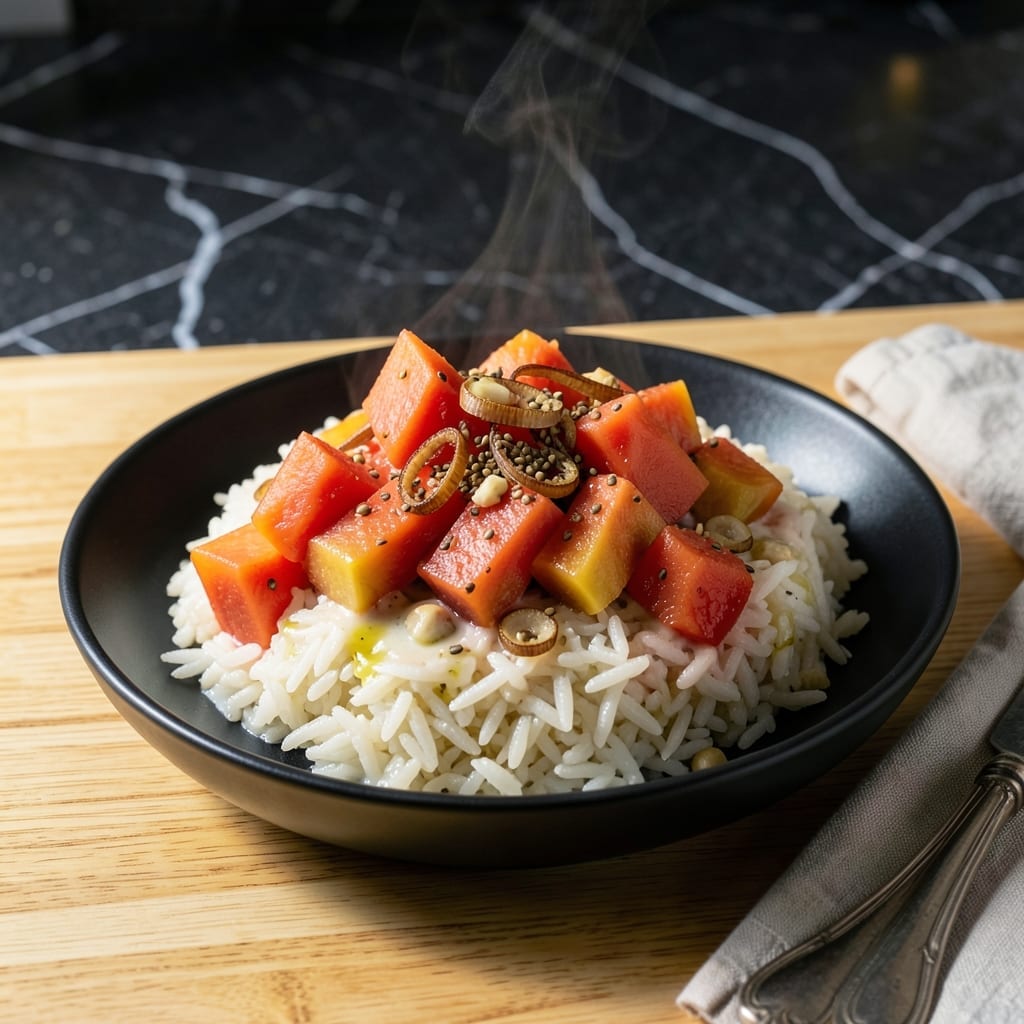 Papaya Rice Recipe: Tropical Sweetness With Fragrant Coconut Papaya Rice Recipe: Tropical Sweetness With Fragrant Coconut