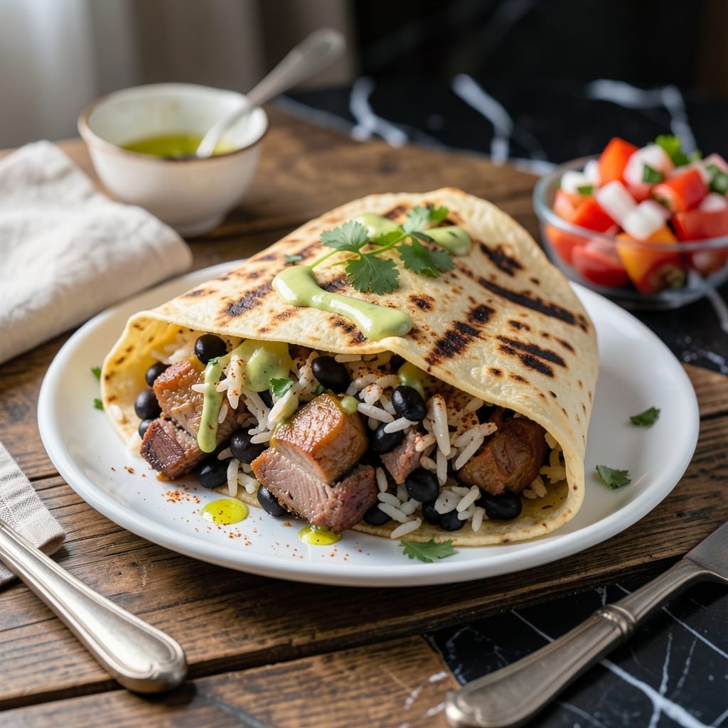 Pork and Rice Burrito Recipe: Smoky Beans and Fluffy Rice in Every Bite