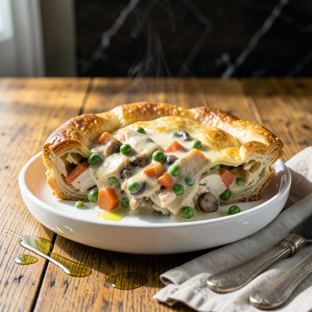 Ninja Foodi Chicken Pot Pie Recipe: Flaky Crust Over Savory Filling