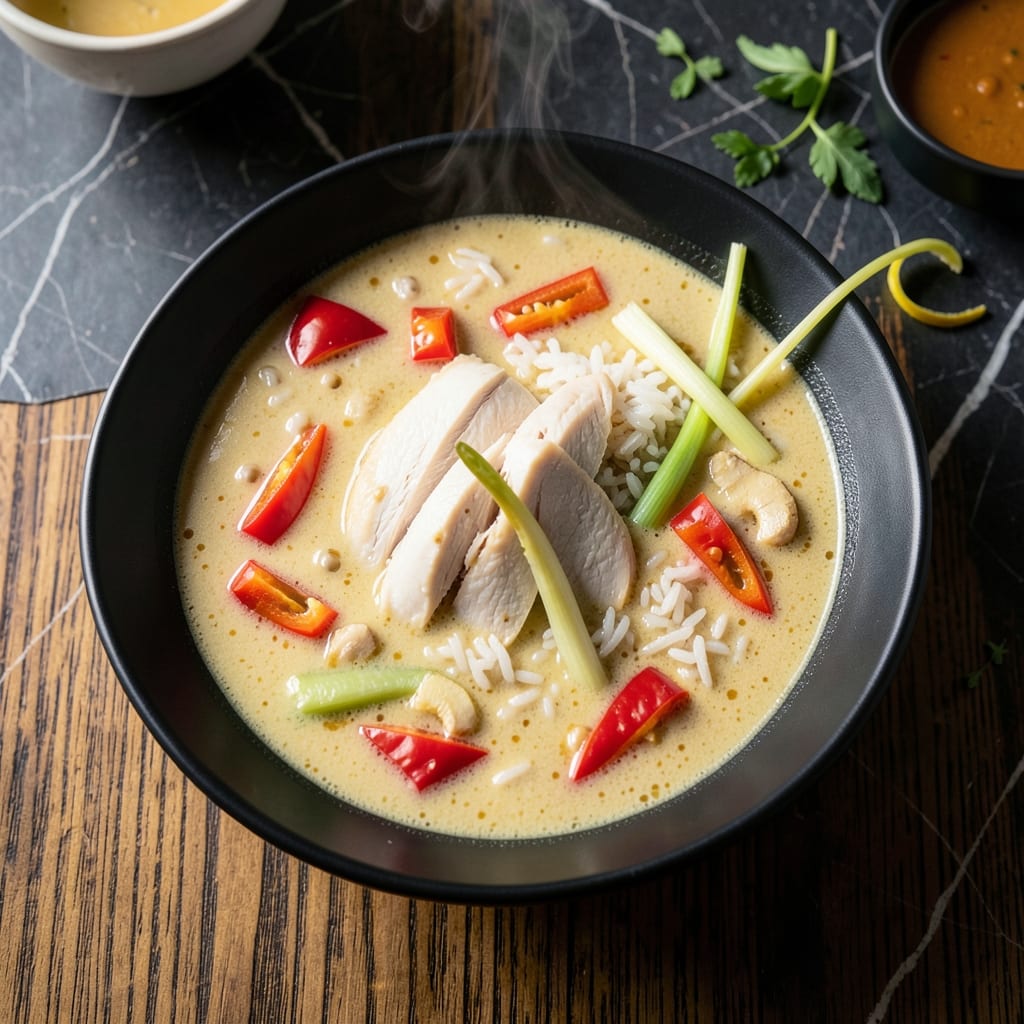 Creamy Thai Chicken and Rice Soup Recipe: Lemongrass-Infused Bowl of Warmth Creamy Thai Chicken and Rice Soup Recipe: Lemongrass-Infused Bowl of Warmth