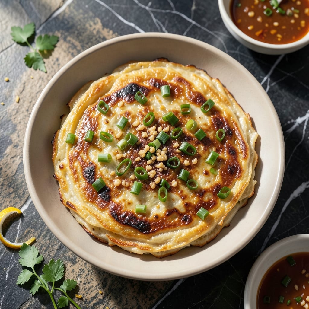 Korean Rice Pancake Recipe: Crispy Edges With Scallion Freshness Korean Rice Pancake Recipe: Crispy Edges With Scallion Freshness