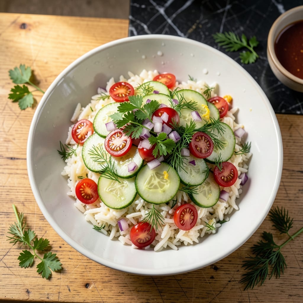 Cucumber Rice Salad Recipe: Refreshing Crunch in Every Bite